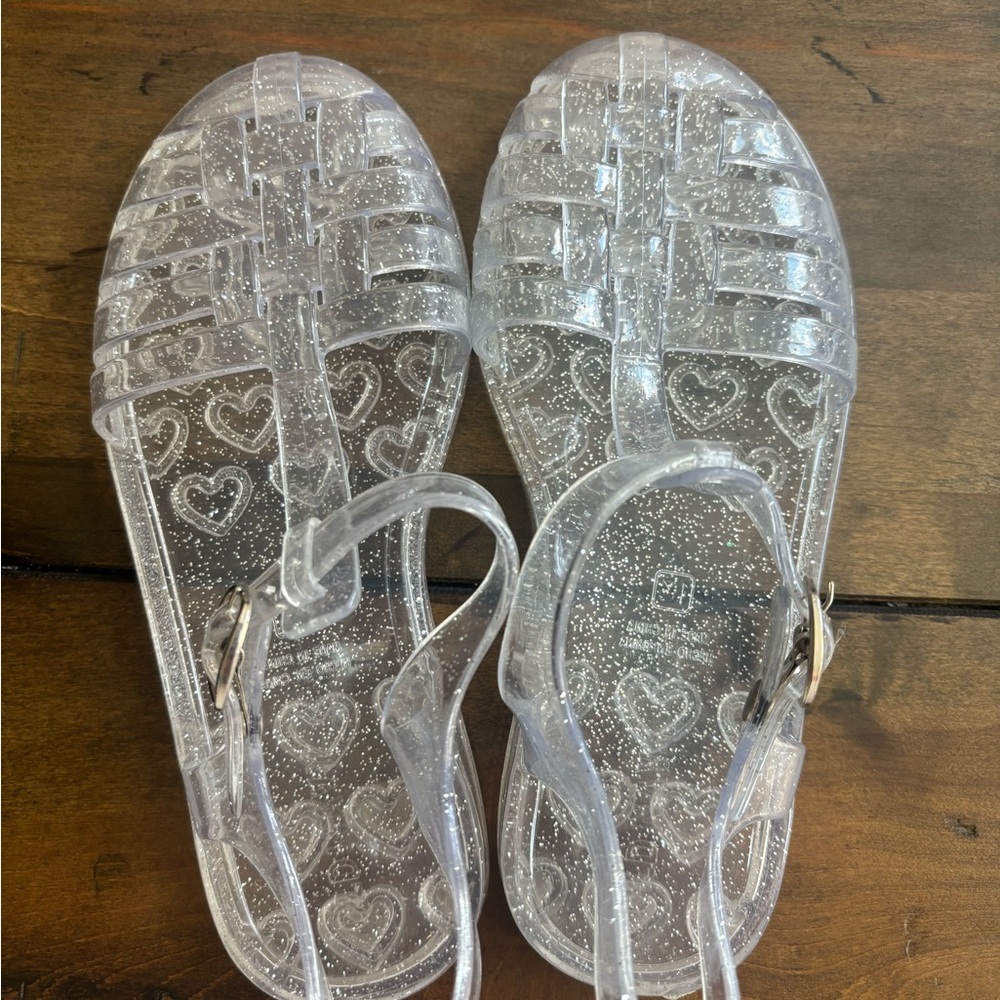 GAP Kids Clear Glitter Sandals size 13